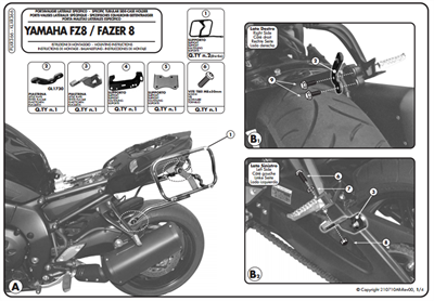 Givi PLXR366 YAMAHA FZ8-FAZER8 (10-15) Yan Çanta Taşıyıcı