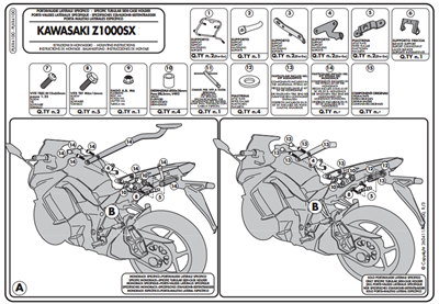 Givi PLXR4100 KAWASAKI Z 1000 SX (11-19) Yan Çanta Taşıyıcı