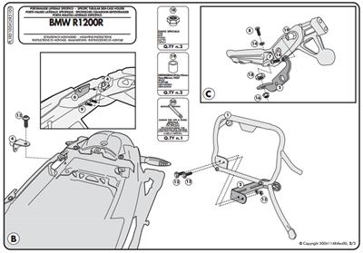 Givi PLXR5100 BMW R 1200R (11-14) Yan Çanta Taşıyıcı