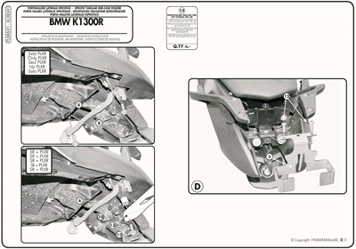 Givi PLXR691 BMW K 1200R (05-08) - K 1300R (09-16) Yan Çanta Taşıyıcı