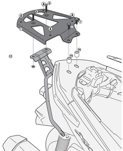 Givi SR2111 YAMAHA X-MAX 400 (13-16) Arka Çanta Taşıyıcı