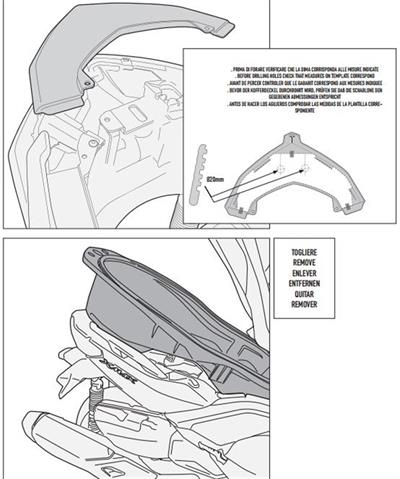 Givi SR2117M YAMAHA X-MAX 125-250 (14-17) Arka Çanta Taşıyıcı