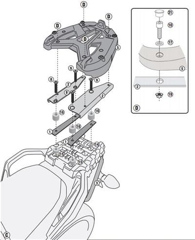 Givi SR3105 SUZUKI DL 1000 V-STROM (14-16) Arka Çanta Taşıyıcı