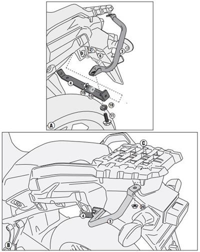 Givi SR3105 SUZUKI DL 1000 V-STROM (14-16) Arka Çanta Taşıyıcı