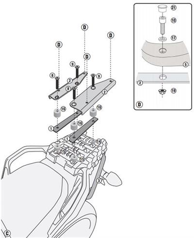 Givi SR3105M SUZUKI DL 1000 V-STROM (14-16) Arka Çanta Taşıyıcı