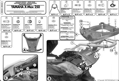 Givi SR355 YAMAHA X-MAX 125-250 (05-09) Arka Çanta Taşıyıcı