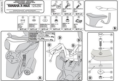 Givi SR370 YAMAHA X-MAX 125-250 (10-13) Arka Çanta Taşıyıcı