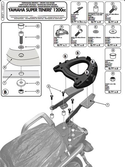 Givi SR371 YAMAHA XT 1200 ZE-Z SUPER TENERE (10-20) Arka Çanta Taşıyıcı