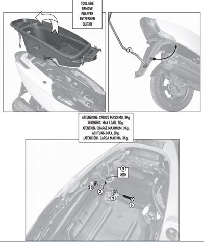 Givi SR6101 KYMCO G-DINK 125-300 (12-17) Arka Çanta Taşıyıcı