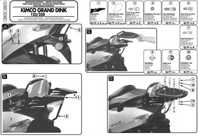 Givi SR87M KYMCO GRAND DINK 125-150-250 (00-07) Arka Çanta Taşıyıcı