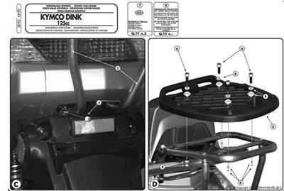 Givi SR90 KYMCO DINK 50-125-200I (06-16) Arka Çanta Taşıyıcı