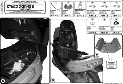 Givi SR91 KYMCO XCITING R 300I-500I (09-14) Arka Çanta Taşıyıcı