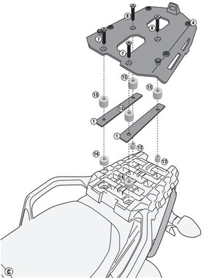 Givi SRA3105 SUZUKI DL 1000 V-STROM (14-16) Arka Çanta Taşıyıcı