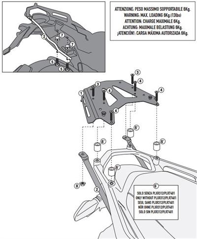 Givi SRA7401 DUCATI MULTISTRADA 1200 (10-14) Arka Çanta Taşıyıcı