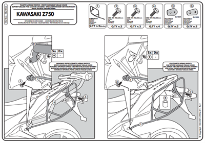 Givi TE265 Kawasaki Z 750 (07-14) Yan Kumaş Çanta Taşıyıcı