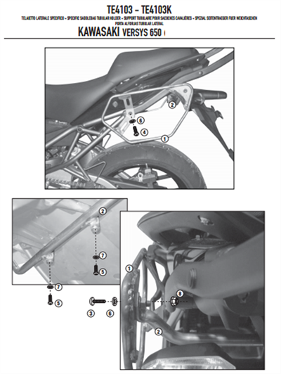 Givi TE4103 Kawasaki Versys 650 (10-14) Yan Kumaş Çanta Taşıyıcı