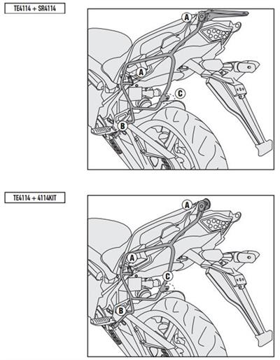 Givi TE4114 Kawasaki Versys 650 (15-19) Yan Kumaş Çanta Taşıyıcı