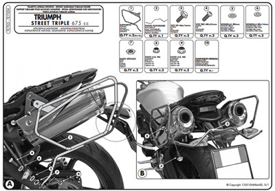 Givi TE705 Triumph Street Trible 675 (07-12) Yan Kumaş Çanta Taşıyıcı
