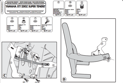 Givi TN355 Yamaha Xt 1200Ze - Xt 1200Z Super Tenere (10-20) Koruma Demiri