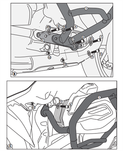 Givi TN5108 Bmw R1200Gs (13-18) - R1200R-R1200Rs (15-18) Koruma Demiri