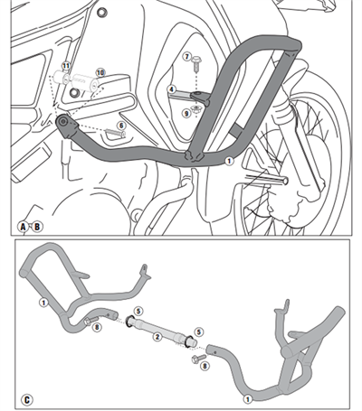 Givi TNH5110OX Bmw F 800 Gs Adventure (13-18) Üst Koruma Demiri