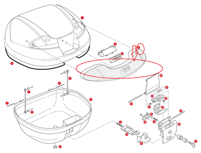 Givi Z1648R Çanta Reflektörü Orta Kırmızı E340