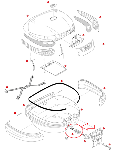 Givi Z1782R Çanta Kilit Dili Ve Yayı E55