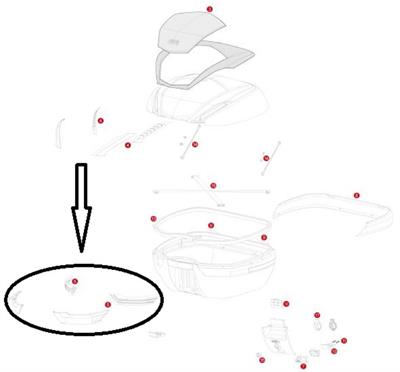 Givi Z4702R Çanta Reflektörü Alt Takım Kırmızı V47