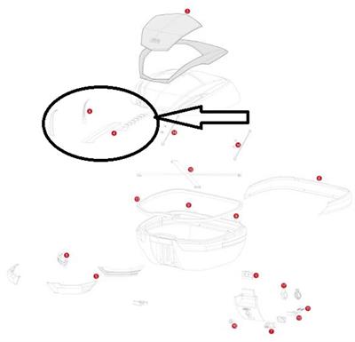 Givi Z4703FR Çanta Reflektörü Üst Takım Gri V47