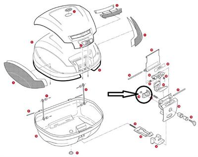 Givi Z640R Çanta ıç Kilit Tutucu V35-V46-TRK33-E470-E450-E370-E340-E260-E350