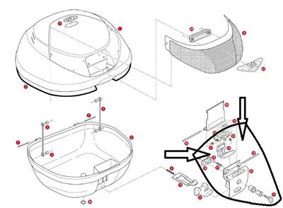 Givi Z641NM Çanta Kilit Mekanizması V35-E260-E300-E340-E350-E370-E450-E470