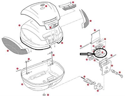 Givi Z644NR Çanta Açma Düğmesi TRK33-TRK46-V46-E370
