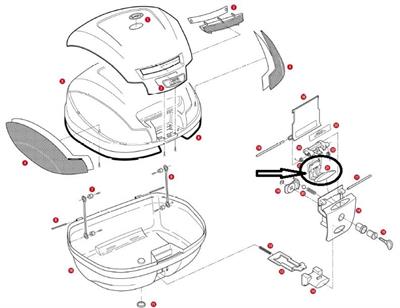 Givi Z644R Çanta Açma Düğmesi V46-V35-E470-E450-E370-E350-E340-E260
