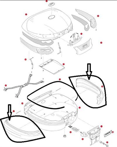 Givi Z693N902R Çanta Yan Çıta Siyah (TK) E55