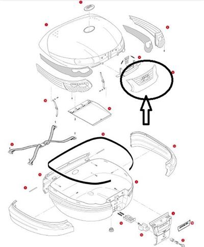 Givi Z694R Çanta Orta Reflektörü Set Kırmızı E55