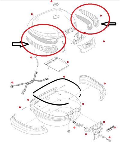 Givi Z696R Çanta Reflektörü Takım E55