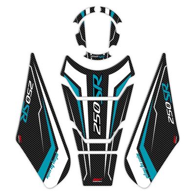 GP Kompozit CF Moto 250 SR 2020-2023 Uyumlu Tank Pad Seti Turkuaz
