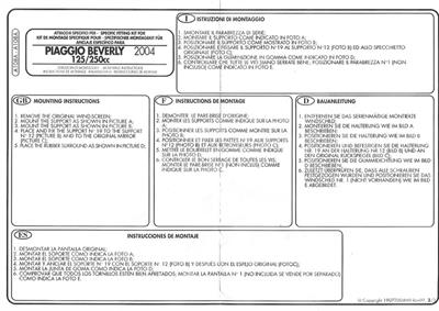 Kappa A108A PIAGGIO BEVERLY 250 (04-07) Rüzgar Siperlik Baglantisi
