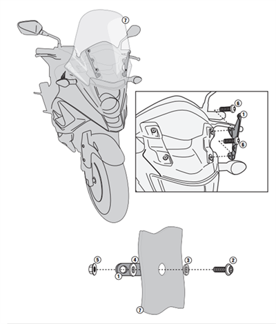 Kappa D1104KITK HONDA VFR 800X CROSSRUNNER (11-14) Rüzgar Siperlik Baglantisi