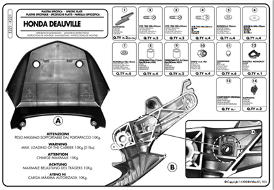 Kappa K221 HONDA NT 700 DEAUVILLE (06-12) Arka Çanta Tasiyici