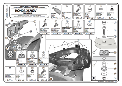 Kappa K225 HONDA XL 700 TRANSALP (08-13) Arka Çanta Tasiyici