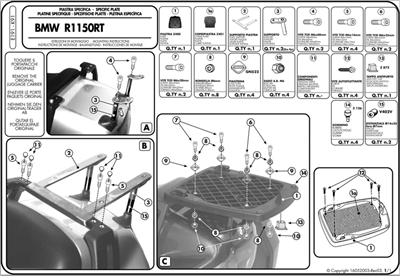 Kappa K91 BMW R 1150 RT (02-04) Arka Çanta Tasiyici