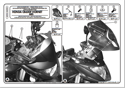 Kappa KA310 HONDA CB 600F HORNET (07-10) Rüzgar Siperlik