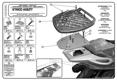 Kappa KE1370 KYMCO AGILITY 50-125-150-200 R16 (08-13) Arka Çanta Tasiyici