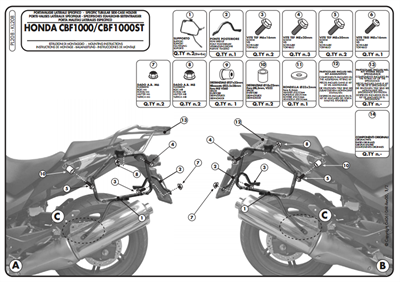 Kappa KL208 HONDA CBF 1000 - CBF 1000ST (10-14) Yan Çanta Taþıyıcı