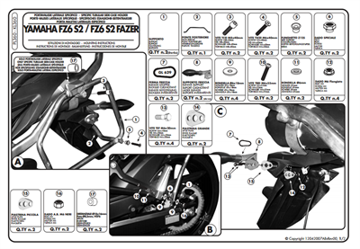 Kappa KL360 YAMAHA FZ6 S2 - FZ6 600 FAZER S2 (07-11) Yan Çanta Taþıyıcı