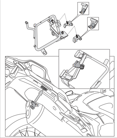 Kappa KLR1110 HONDA VFR 1200X CROSSTOURER (12-19) Yan Çanta Taþıyıcı