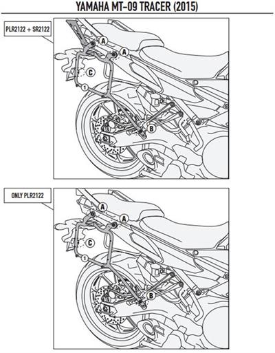 Kappa KLR2122 YAMAHA TRACER 900 (15-17) Yan Çanta Taþıyıcı