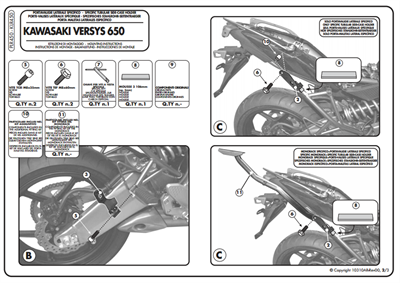 Kappa KLR450 KAWASAKI VERSYS 650 (10-14) Yan Çanta Taþıyıcı