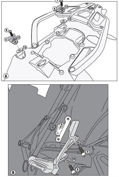 Kappa KLR5108 BMW R 1200 GS - R 1200 GS ADVENTURE (13-18) - R 1250 GS (19) Yan Çanta Taþıyıcı